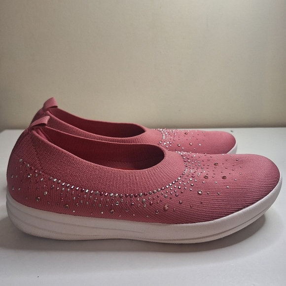 FitFlop UberKnit Ombre Crystal Ballerina Flat Pink Size 10 - Picture 3 of 10